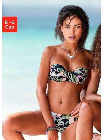 s.Oliver RED LABEL Beachwear Bandeau bikinitop Herfst met een bloemmotief