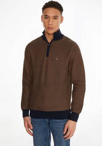 Tommy Hilfiger Schipperstrui 2 TONE ritstrekker MOCK