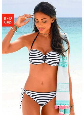 Venice Beach Bandeau bikinitop Summer met aangerimpeld midden
