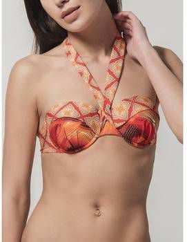 Bikini Luna Broadway Splendida voorgevormde Bandeau Top Red