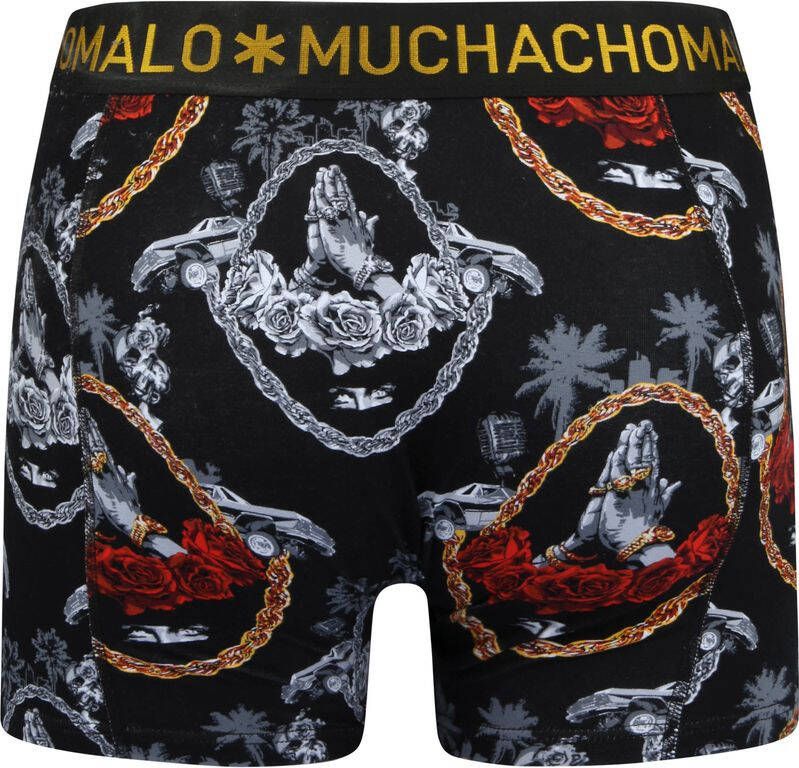 Muchachomalo boxershort Gangsta Paradise set van 3 zwart/grijs/goud