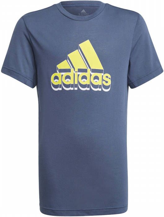 adidas Performance Prime sport T-shirt donkerblauw/geel