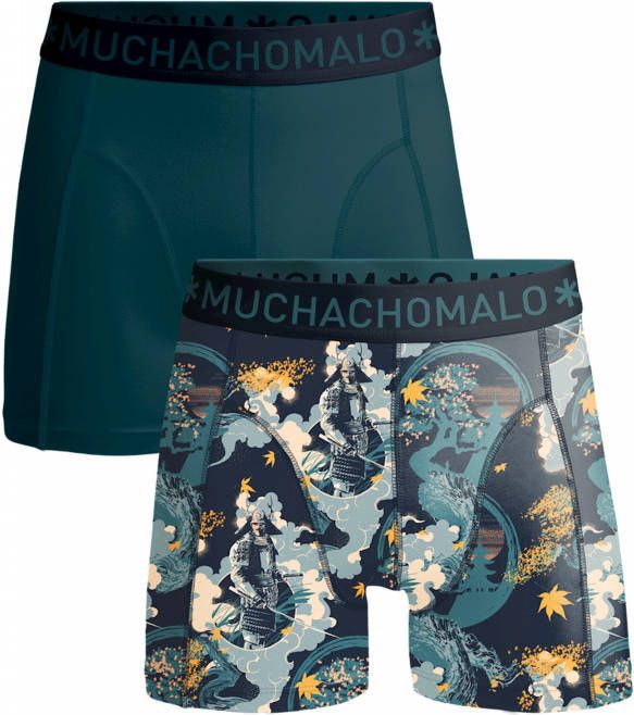 Muchachomalo boxershort Samurai set van 3 blauw/petrol