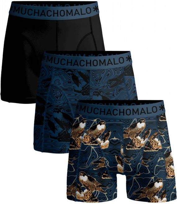 Muchachomalo Boxershorts 3 Pack Short Print Solid Groen