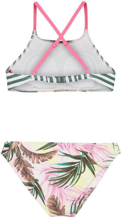 Protest gebloemde crop bikini Elba lichtroze/groen