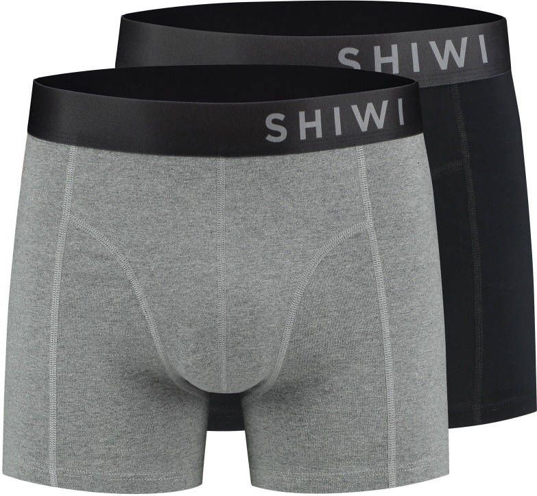 Shiwi 2 pack boxershorts solid grijs