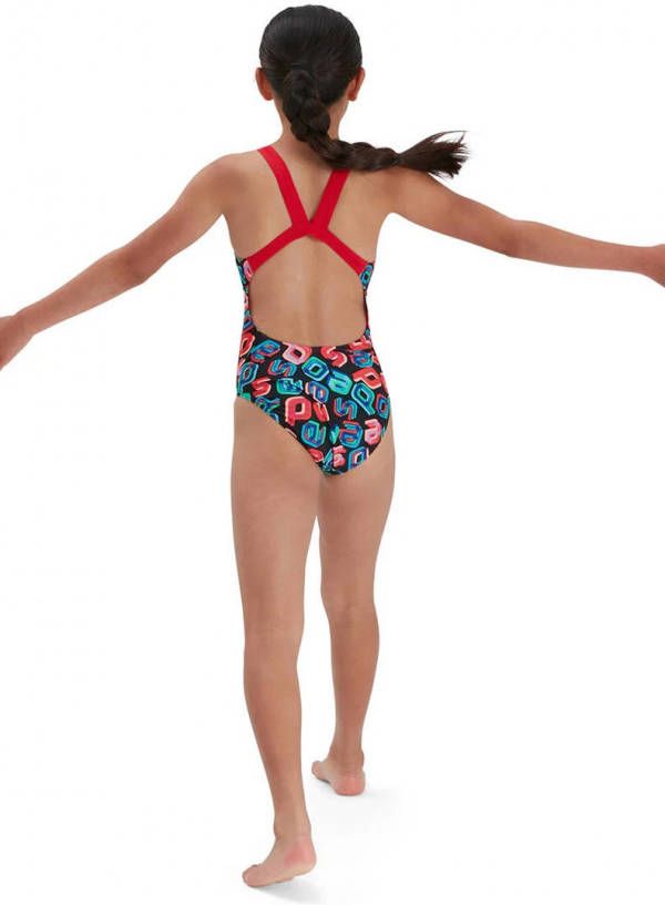 Speedo Endurance+ sportbadpak Leader zwart/rood/turquoise