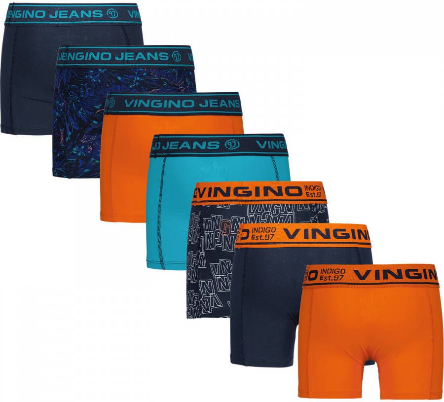 Vingino boxershort Week set van 7 oranje/blauw