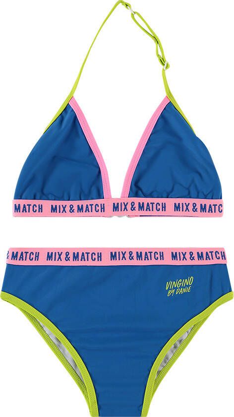 Vingino triangel bikini Zanisa blauw/roze/groen