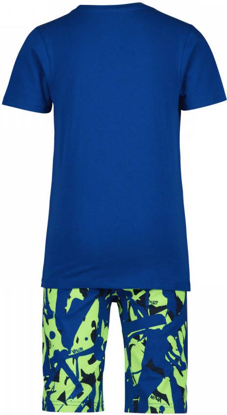 Vingino shortama Wiko met all over print hardblauw/groen