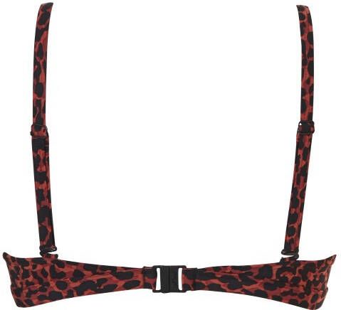 TC WOW triangel bikinitop met panterprint rood/zwart