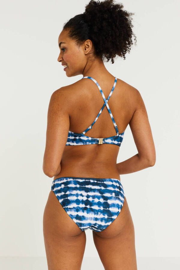 BEACHWAVE tie dye bikinibroekje blauw/wit