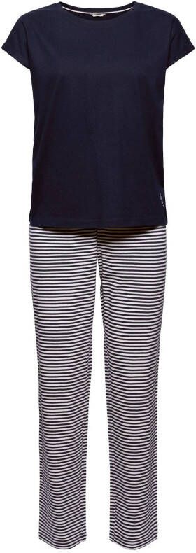 ESPRIT Women Bodywear pyjama met strepen donkerblauw/wit