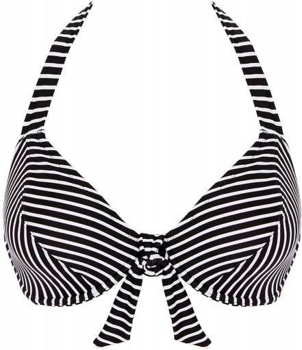 Freya gestreepte halter bikinitop Beach Hut zwart/wit