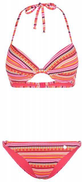Lascana push up bikini met all over print roze/oranje/geel online kopen