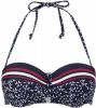 Lascana strapless bandeau bikinitop met all over print donkerblauw/wit/rood online kopen