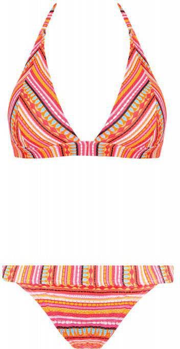 Lascana triangel bikini met all over print oranje/roze/geel online kopen