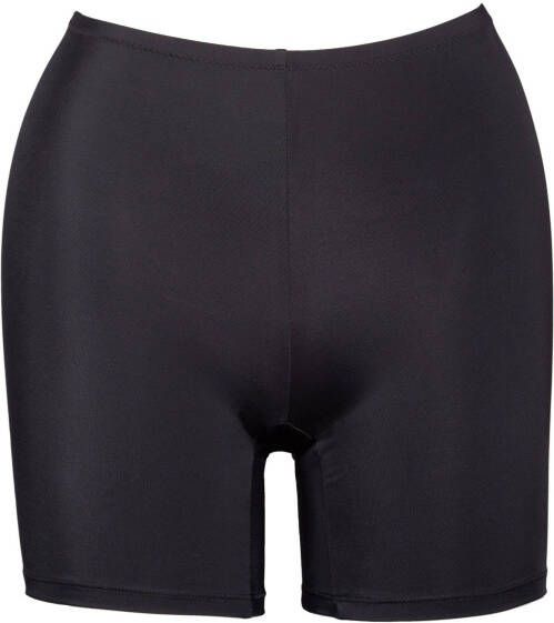 Plaisir +size high waist short bikinibroekje met pijpjes zwart