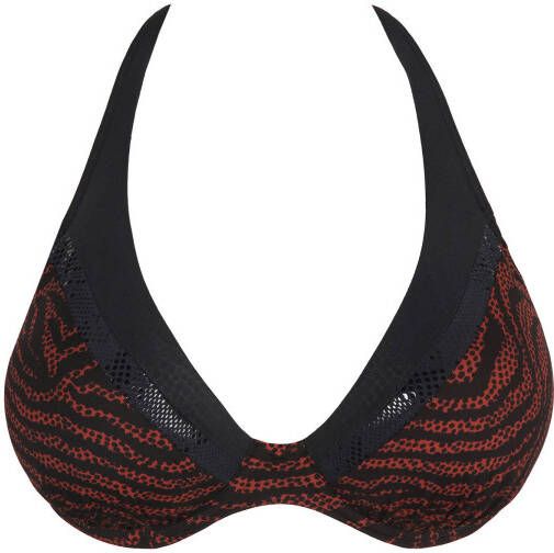PrimaDonna halter bikinitop Issambres zwart/rood