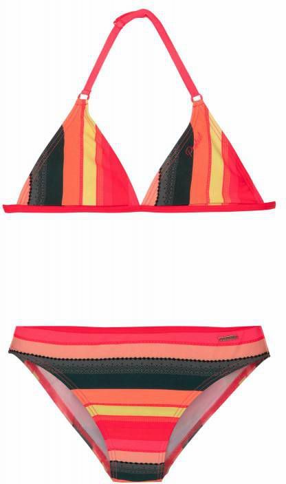 Protest Suzy Triangel bikini met streeppatroon en colourblocking