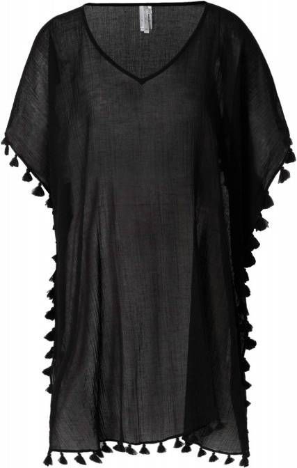 Seafolly strandtuniek met kwastjes zwart