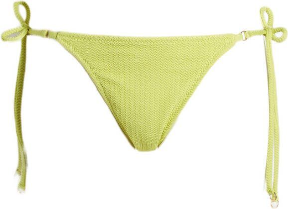 Seafolly strik bikinibroekje met rib structuur geel