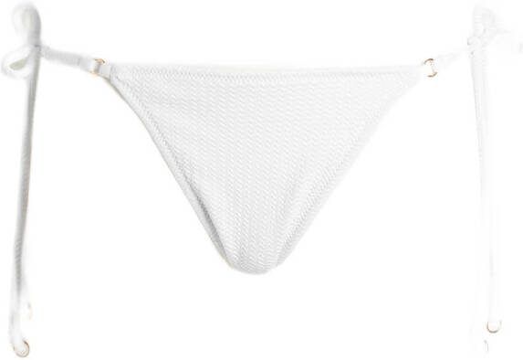 Seafolly strik bikinibroekje met ribstructuur wit