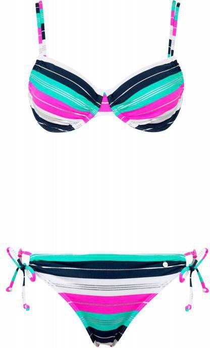 s.Oliver RED LABEL Beachwear Beugelbikini met zilverkleurige glansstrepen