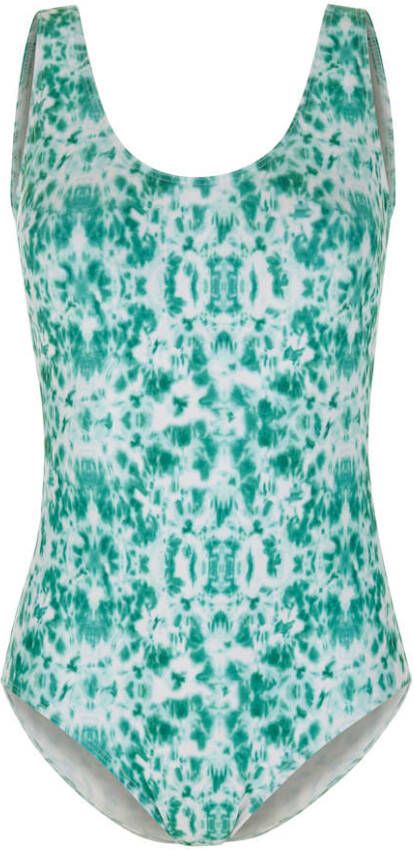 Blue Moon Badpak in modieuze batikprint Wit/Groen