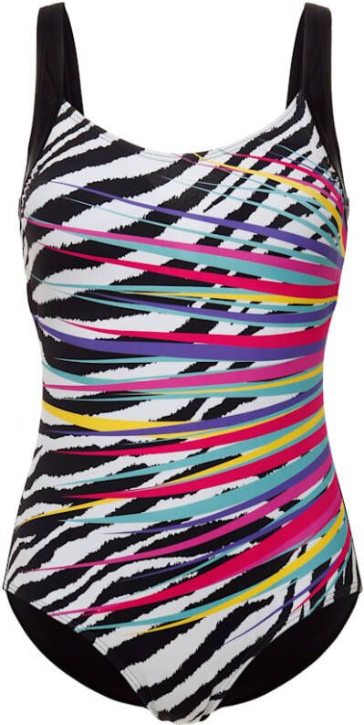 maritim Badpak met aangezette bandjes Zwart/Wit