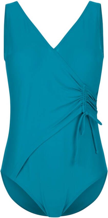 maritim Badpak met plooitjes achter Turquoise
