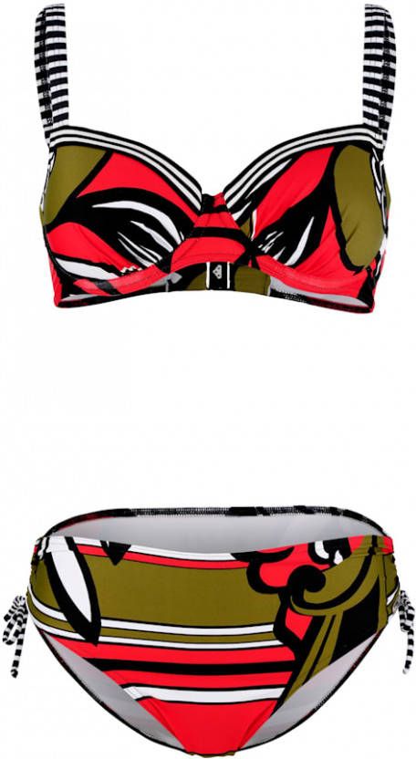 Opera Bikini met gestreepte details Rood