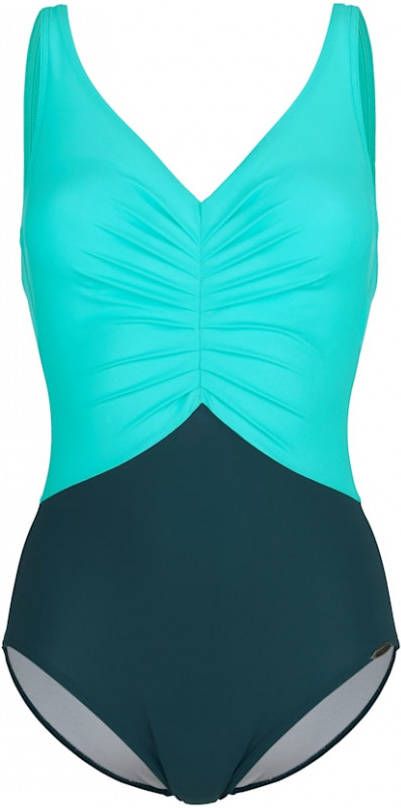 SUNFLAIR Badpak met modieuze plooitjes voor Turquoise/Blauw